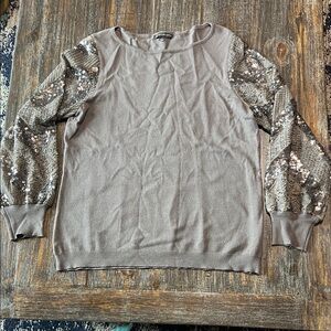 Adrianna Papell Taupe Knit Top